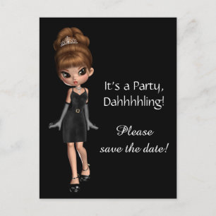 Cartão Postal De Anúncio Diva Salvar a Data