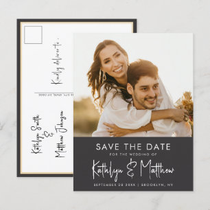 Cartão Postal De Anúncio Diversão em Preto e Branco Roteiro Moderno Foto Ca