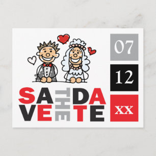 Cartão Postal De Anúncio Divirta-Se O Noivo De Noiva Salve Os Cartões-Posta
