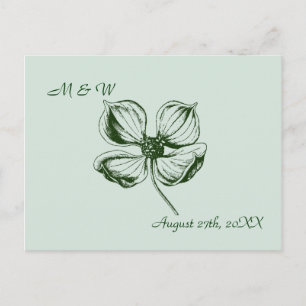 Cartão Postal De Anúncio Dogwood Blossom Weding Date Postcard
