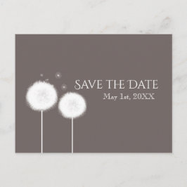 Cartão Postal De Anúncio Dois Dentes-de-Leão Bege Rústico País Save the Dat