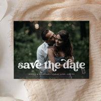 Dois Fotos | Tipografia Retro Boho Save the Date