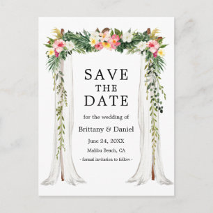 Cartão Postal De Anúncio Dossel De Noiva Aquarela Floral Tropical Foto