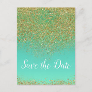Cartão Postal De Anúncio Dourado em Cascata Brilho Glamouroso Tendência Sal
