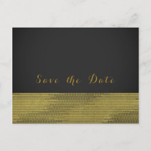 Cartão Postal De Anúncio Dourado Fosco Moderno Glam Sequins Chic Save the D