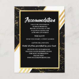 Cartão Postal De Anúncio Dourado mármore stripes tipografia preto Alojament