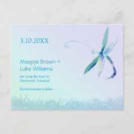 Cartão Postal De Anúncio Dragonfly Country Weding Date