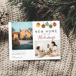 Cartão Postal De Anúncio Duas Famílias Fotografias de Natal Novas Mudanças 