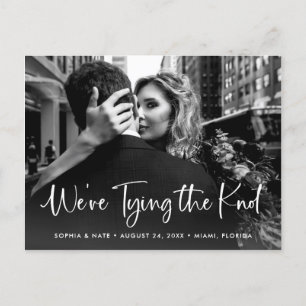 Cartão Postal De Anúncio Duas Fotos  Casando de Script Branco