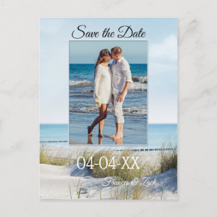 Cartão Postal De Anúncio Dunes and Beach Photo Save the Date Postcard