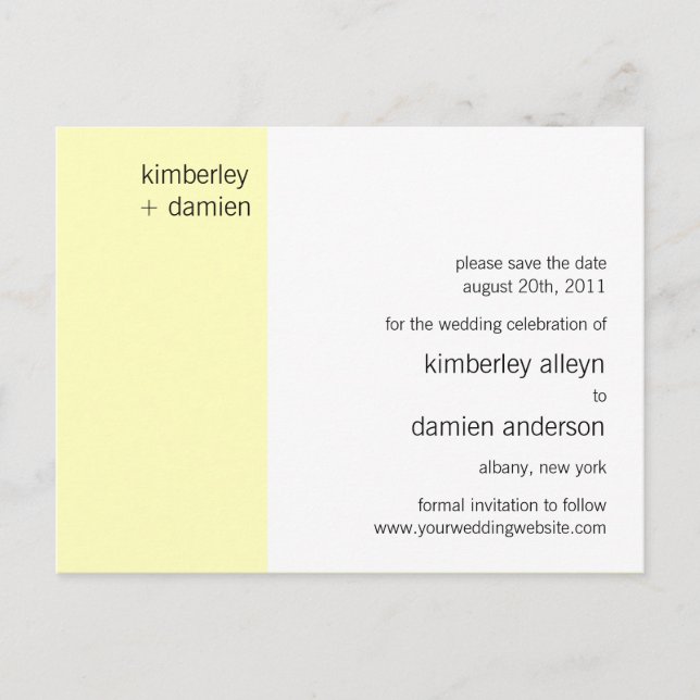 Cartão Postal De Anúncio "Duo" Vanilla Salve o Cartão-Postal de Data (Frente)