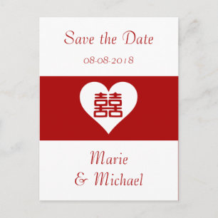 Cartão Postal De Anúncio Dupla Felicidade - Coração Vermelho Negrito