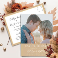 Dusty Beige Modern Typografia Simples Casamento Fo