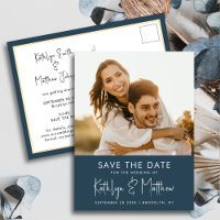 Dusty Blue Fun Script Modern Foto Moderna Casament
