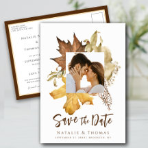 Dusty Brown Autumn Folhas Caem No Casamento De Amo