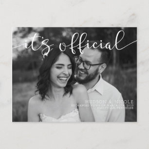 Cartão Postal De Anúncio É o casamento de fotos da Elopement Oficial