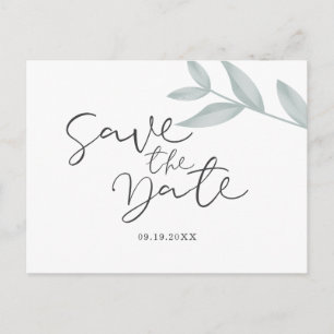 Cartão Postal De Anúncio Economias botânicas do casamento da caligrafia a