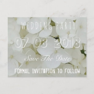 Cartão Postal De Anúncio Economias da festa de casamento o branco floral do