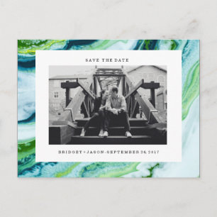 Cartão Postal De Anúncio ECONOMIAS de mármore azuis verdes modernas da foto