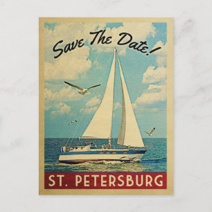 Cartão Postal De Anúncio Economias de St Petersburg o veleiro da data