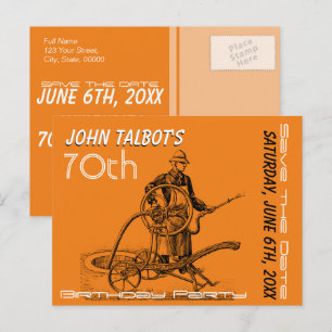 Cartão Postal De Anúncio Economias do aniversário do 70 do sistema de