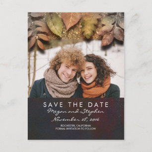 Cartão Postal De Anúncio Economias Dourados da foto das folhas da queda a