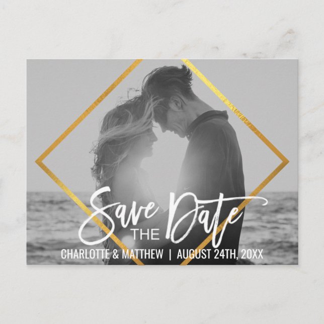 Cartão Postal De Anúncio ECONOMIAS Dourados originais do casamento do (Frente)