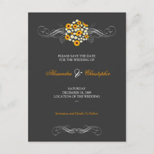 Cartão Postal De Anúncio Economias elegantes do buquê das margaridas dos