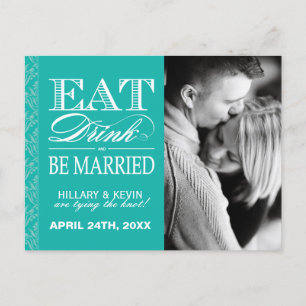 Cartão Postal De Anúncio Economias elegantes do damasco do jade a data