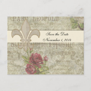 Cartão Postal De Anúncio Economias francesas da colagem do vintage a data