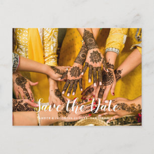 Cartão Postal De Anúncio Economias indianas do casamento da fotografia