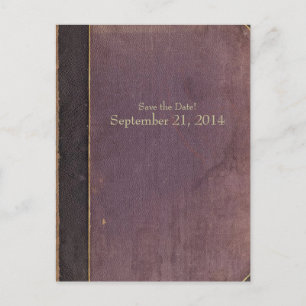 Cartão Postal De Anúncio Economias roxas do livro do vintage a data