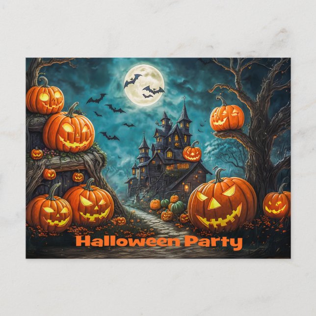 Cartão Postal De Anúncio Einladungskarte für eine Halloween Party (Frente)