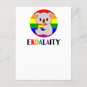 Cartão Postal De Anúncio Ekoalaty Igualdade Gay Koala Urso Engraçado LGBT A