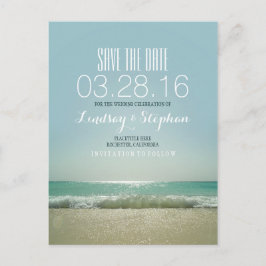 Cartão Postal De Anúncio Elegant Beach Wedding Save the Date
