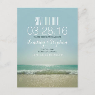 Cartão Postal De Anúncio Elegant Beach Wedding Save the Date