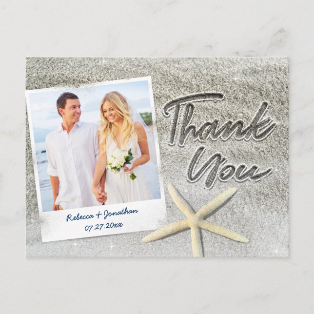 Cartão Postal De Anúncio Elegant Beach Weding Photo You Postcards (Frente)