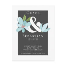 Elegante Ampersand Floral Casamento Save The Date