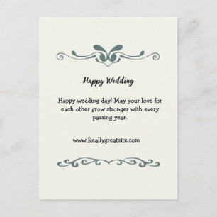 Cartão Postal De Anúncio elegante bem-vindo de casamento personalizado