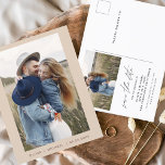 Cartão Postal De Anúncio Elegante Boho Salve a data do minimalista de fotos<br><div class="desc">Cartões salve a data Boho Terracotta que têm uma foto na frente. Os Cartões salve a data contêm uma moderna tipografia cursiva escrita escrita escrita escrita escrita escrita escrita escrita que é elegante,  simples e moderna a ser usada depois da simples celebração do dia de casamento minimalista.</div>