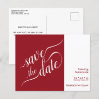 Elegante Caligrafia Vermelha de Casamento Salve a