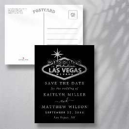 Cartão Postal De Anúncio Elegante Casamento em Las Vegas Salvar a Data