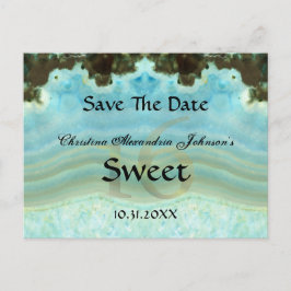 Cartão Postal De Anúncio Elegante Crystal Blue Sweet 16 Salve A Data