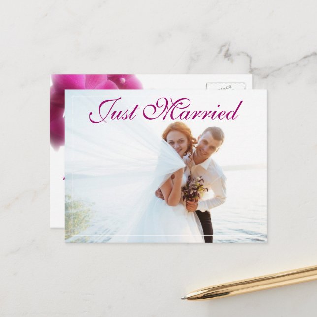 Cartão Postal De Anúncio Elegante Elopement Wedding (Frente/Verso In Situ)