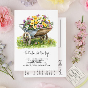 Cartão Postal De Anúncio Elegante Jardim Floral em Aquarela Animado