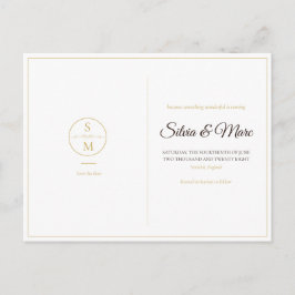 Cartão Postal De Anúncio Elegante Monograma Minimalista Casamento Salve a D