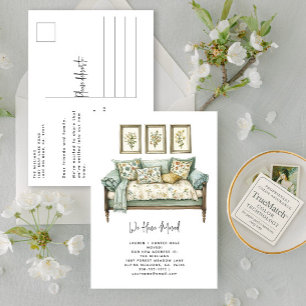 Cartão Postal De Anúncio Elegante Movimentamos Aquarela Floral