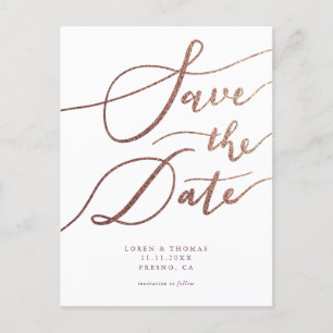 Cartão Postal De Anúncio Elegante Ouro Simples Aniversário de Casamento Sal