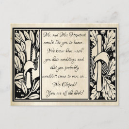 Cartão Postal De Anúncio Elegante Pergaminho Vintage Divertido Fomos Embora