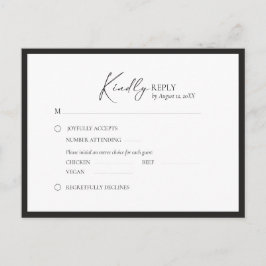 Cartão Postal De Anúncio Elegante Quadro Moderno RSVP